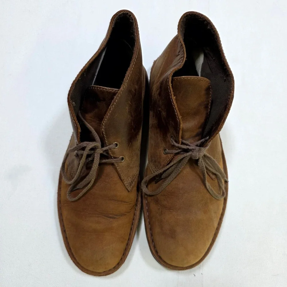 Clarks Desert Boot Mens 9 Brown Leather Chukka Beeswax 26082286 Lace Up